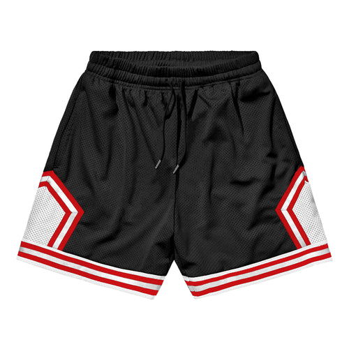 Mesh Basketball Shorts - Black / Red