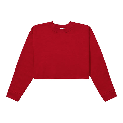 Crewneck Crop Top - Red