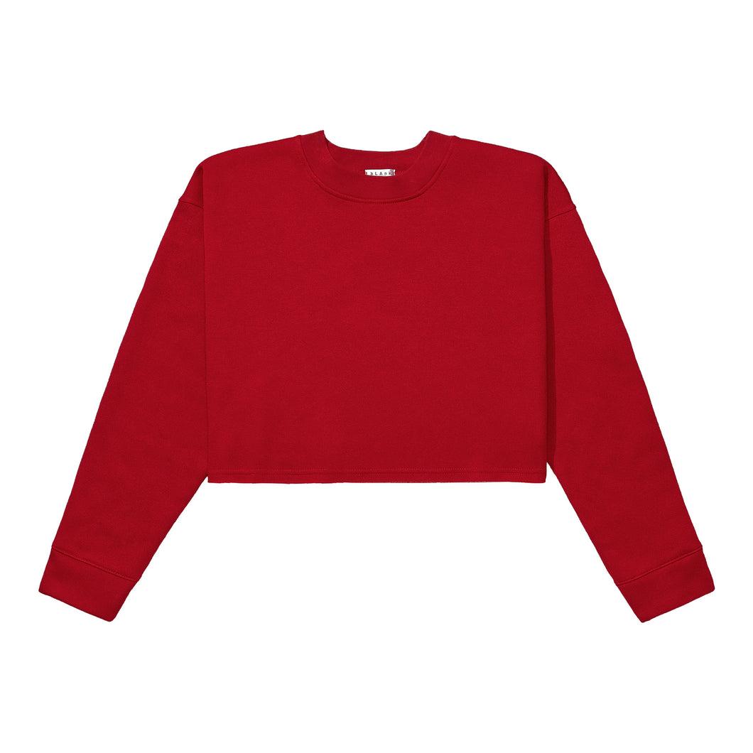 Crewneck Crop Top - Red