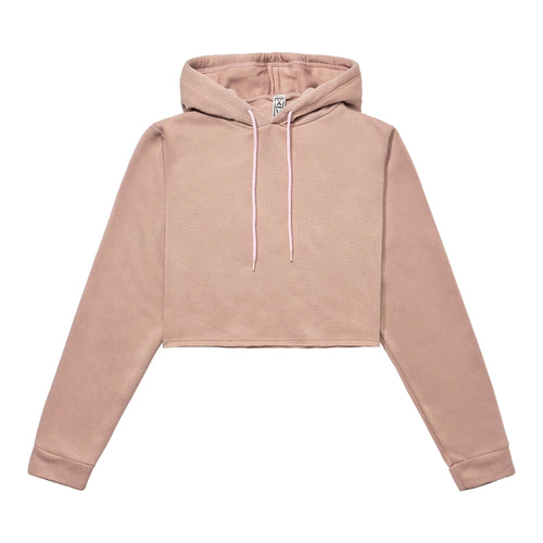 Heavyweight Hoodie Crop Top - Tan