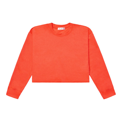 Crewneck Crop Top - Neon Orange