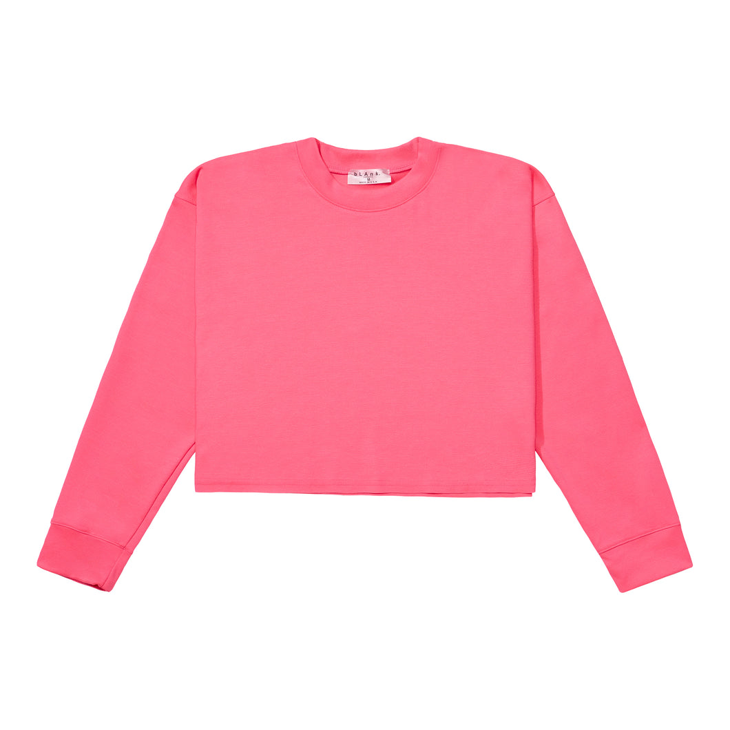 Crewneck Crop Top - Hot Pink