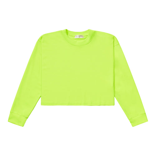 Crewneck Crop Top - Neon Green