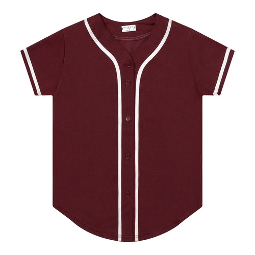 Woman's Baseball Jersey - Burgundy / White