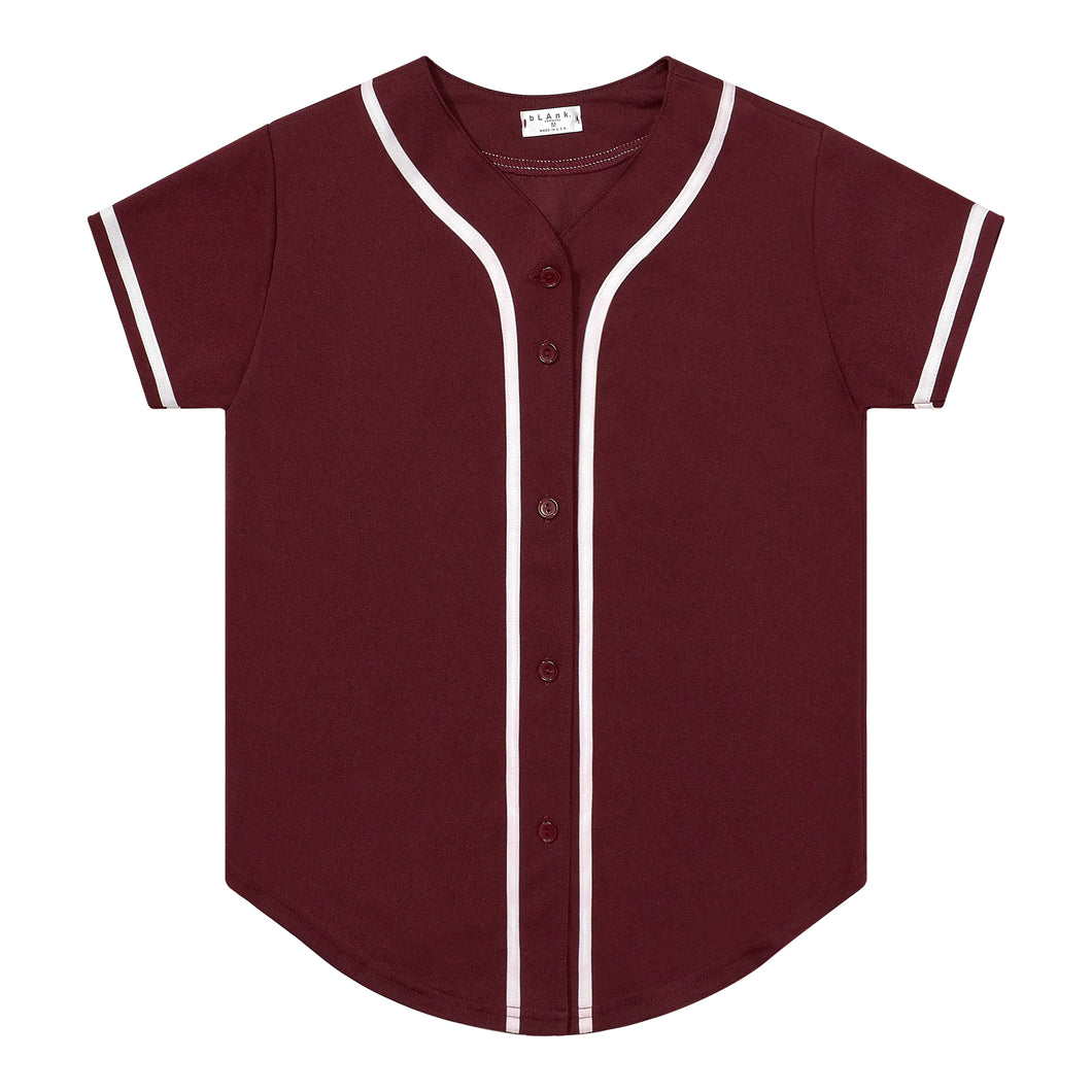 Woman's Baseball Jersey - Burgundy / White